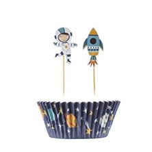 Picture of SPACE CUPCAKE CASES & TOPPERS X 48
